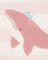 Baby Whale Print Snug Fit Cotton 4-Piece Pyjamas