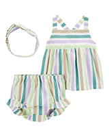 Baby 3-Piece Striped Outfit Set