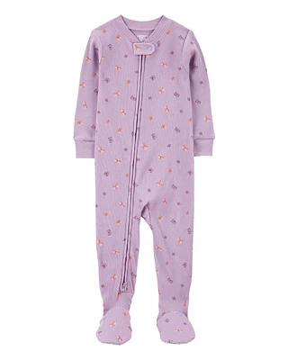 Toddler 1-Piece Butterfly Thermal Footie Pyjamas