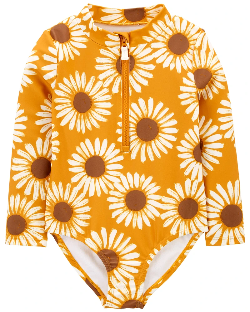 Toddler Sunflower 1-Piece Half-Zip Rashguard