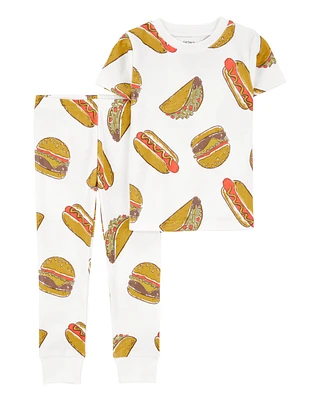 Toddler 2-Piece Food Print 100% Snug Fit Cotton Pyjamas