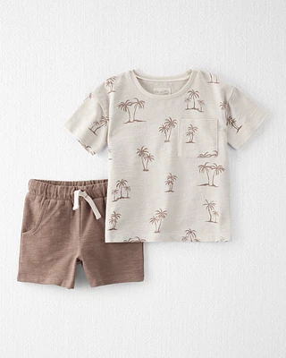 Toddler 2-Piece Palm Tree-Print Set Made with Organic Cotton