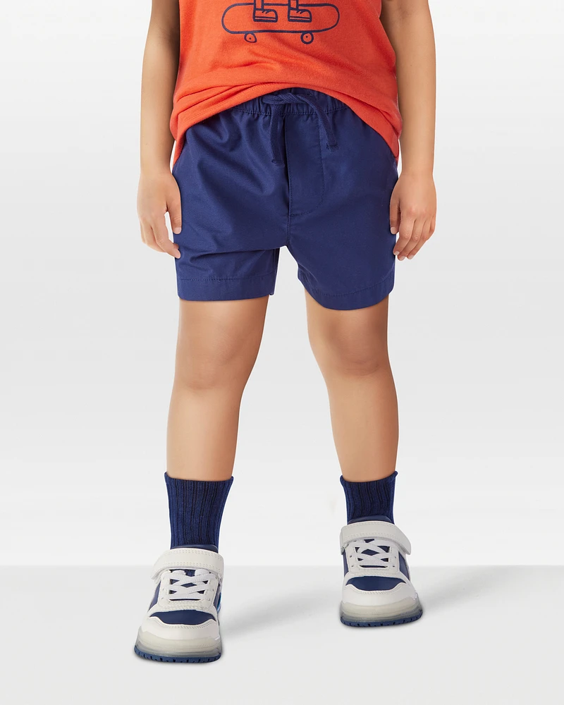 Toddler Pull-On Poplin Shorts - Navy