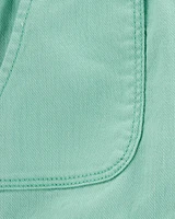 Baby Pull-On Twill Shorts - Turquoise