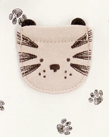 Baby Tiger Print 2-Way Zip Cotton Sleeper