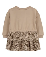 Baby Leopard Ruffle Long-Sleeve Dress