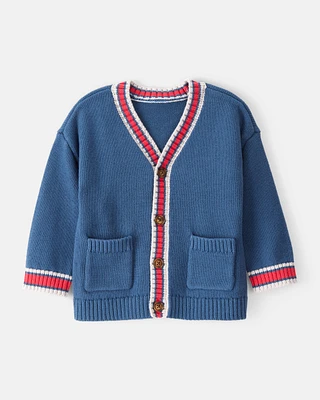 Baby Boy Long-Sleeve Cardigan - Navy
