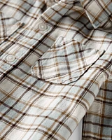 Toddler Organic Cotton Herringbone Button-Front Shirt Plaid