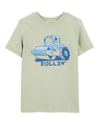 Toddler Tractor Rollin' Short-Sleeve Graphic Tee - Olive