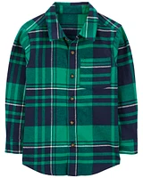 Kid Plaid Flannel Button-Down Shirt