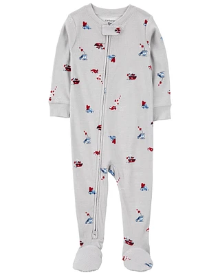 Toddler Heart Print Valentine's Day Cotton 1-Piece Pyjamas