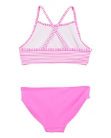 Kid 3-Piece Tropical Flamingo Print Rashguard Swim Set