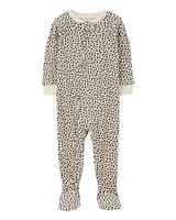 Toddler 1-Piece Floral Thermal Footie Pajamas