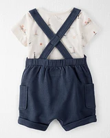 Baby 2-Piece Organic Cotton Shortall Set