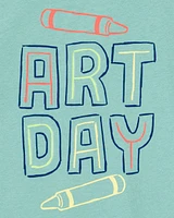 Toddler Art Day Short-Sleeve Graphic Tee - Teal