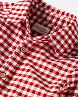 Toddler Boy Organic Cotton Button-Front Flannel Shirt