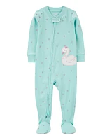 Baby 1-Piece Swan Print 100% Snug Fit Cotton Footie Pyjamas