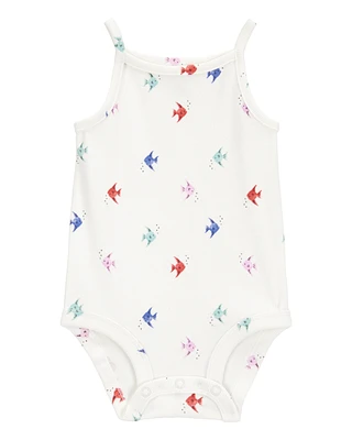 Baby Fish Print Sleeveless Bodysuit