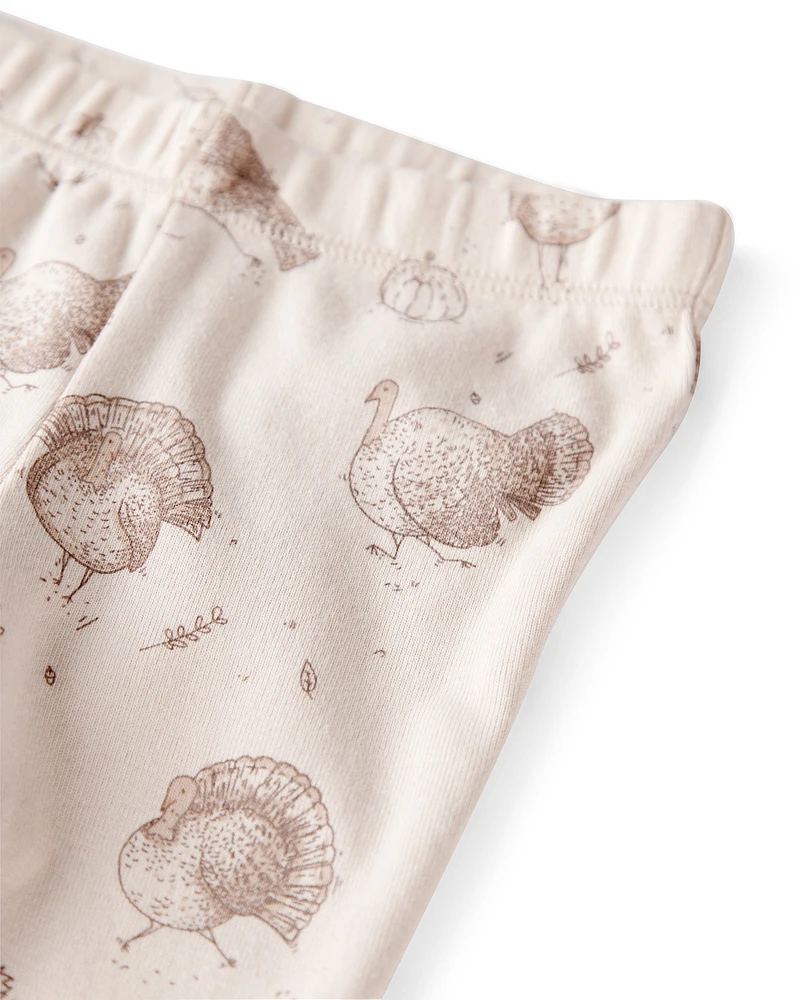 Baby 2-Piece Organic Cotton Ribbed Knit Set Autumn Grove print
