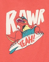 Kid Dinosaur Skateboard Graphic Tee