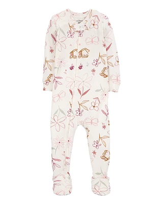 Baby Floral 1-Piece PurelySoft Footie Pyjamas