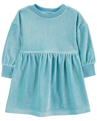 Baby Long-Sleeve Velour Dress