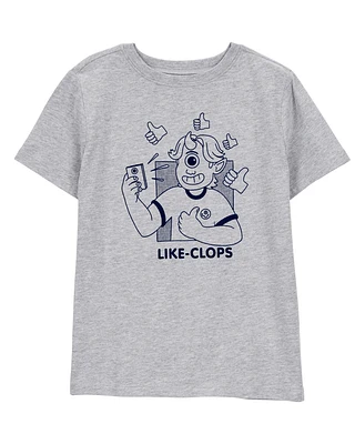 Kid "Like-Clops" Short-Sleeve Graphic Tee - Grey