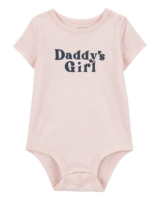 Baby Daddy's Girl Short-Sleeve Bodysuit - Pink