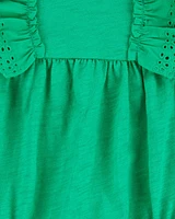 Baby Eyelet Lace Slub Jersey Bodysuit