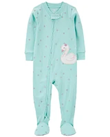 Baby 1-Piece Swan Print 100% Snug Fit Cotton Footie Pyjamas