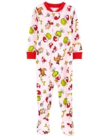 1-Piece Christmas Grinch 100% Cotton Footie Pyjamas