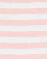 Kid Striped Short-Sleeve Dress-Pink
