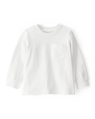 Long-Sleeve Pocket Tee - White