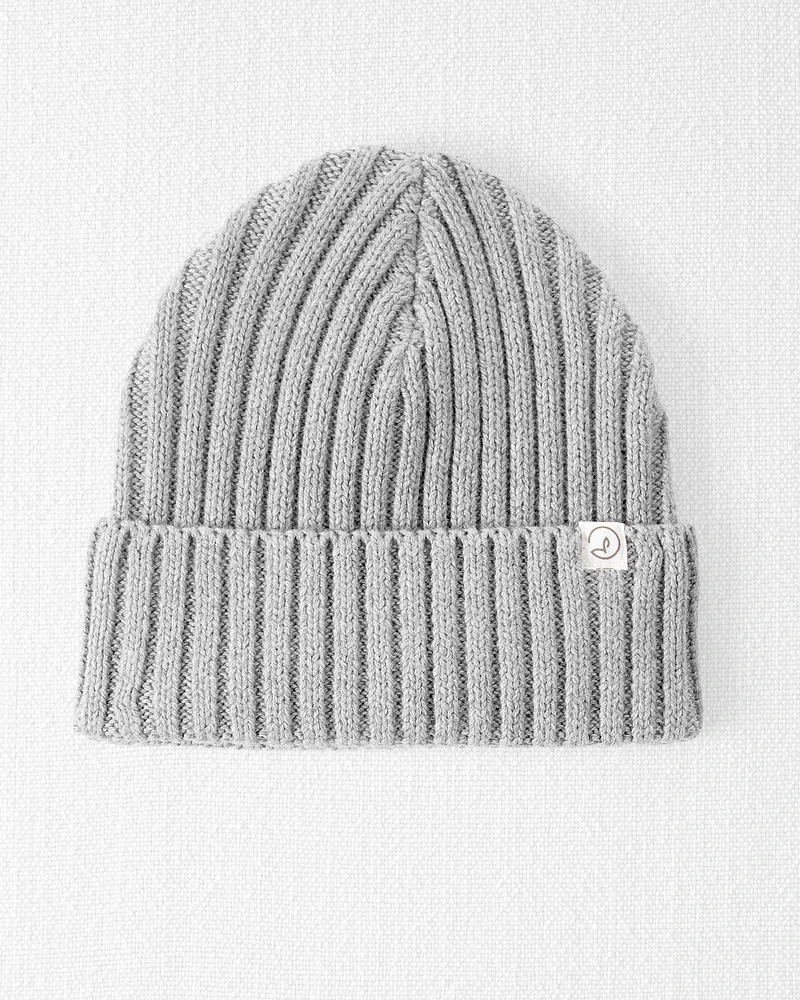 Toddler Organic Cotton Ribbed Knit Beanie