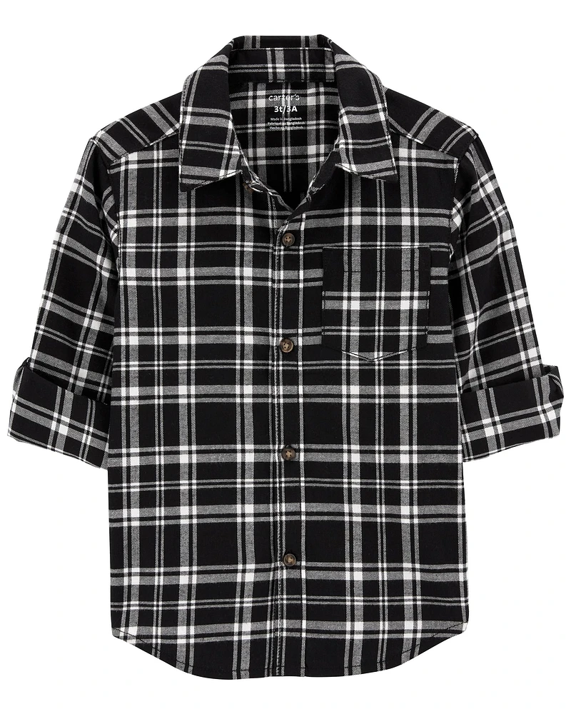 Baby Plaid Twill Button-Down Shirt