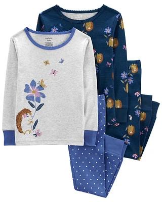 4-Piece Hedgehog 100% Snug Fit Cotton Pyjamas