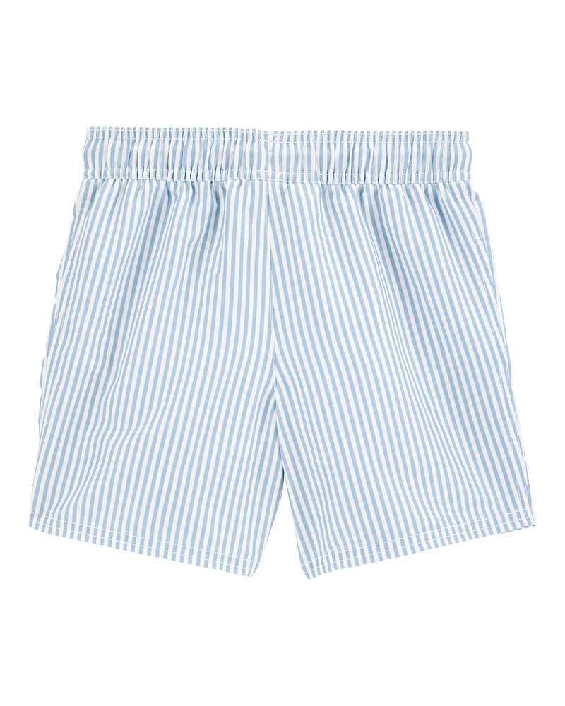 Kid Striped Swim Trunks - Blue