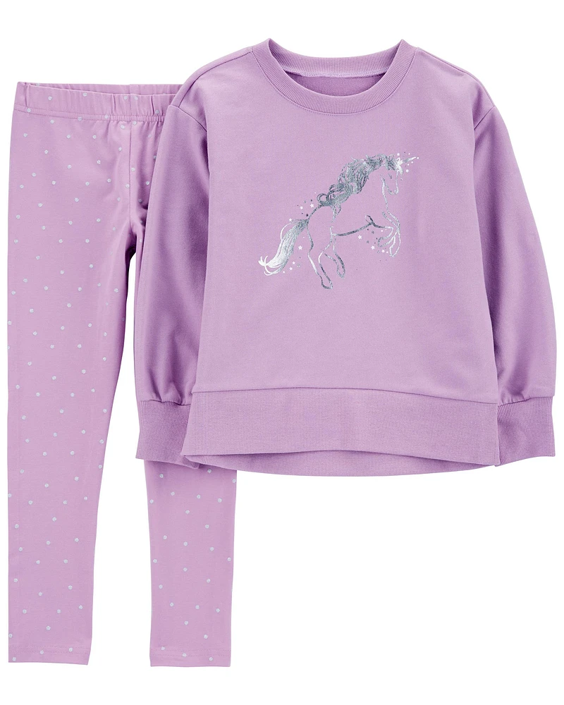 Kid 2-Piece Unicorn Pullover & Legging Set