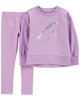 Kid 2-Piece Unicorn Pullover & Legging Set