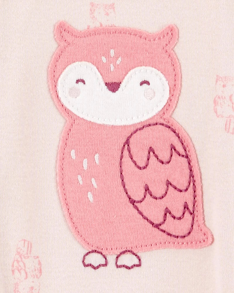 Toddler Girl 1-Piece Owl Print 100% Snug Fit Cotton Footless Pyjamas
