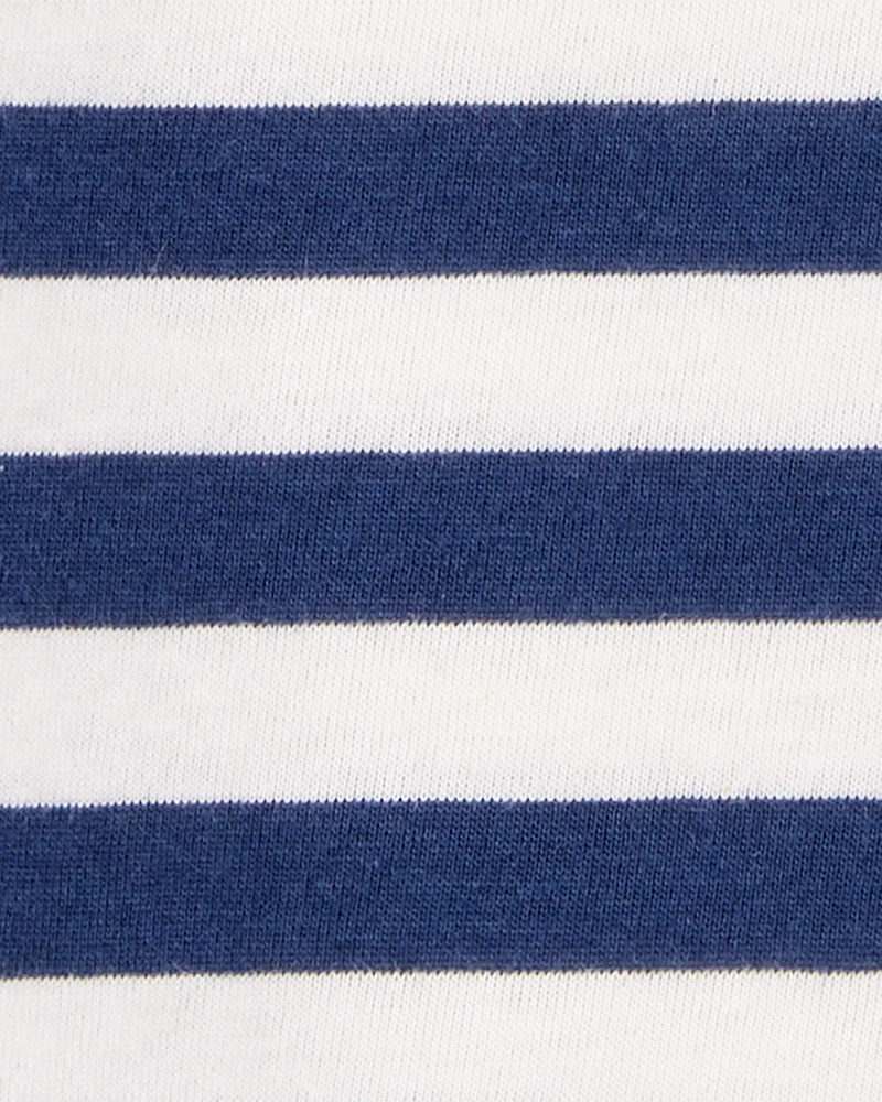 Baby Striped Short-Sleeve Pocket Tee - Navy