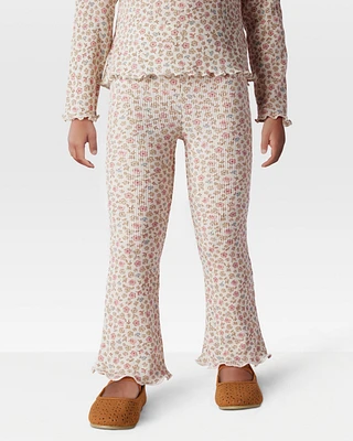 Toddler Floral Thermal Flare Pants