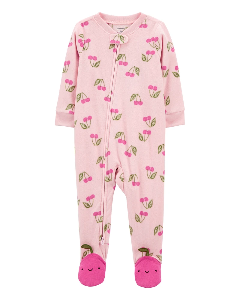 Baby 1-Piece Cherry Fleece Footie Pyjamas