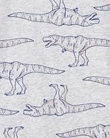 Kid Dinosaur Print Woven Short-Sleeve Tee