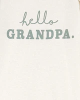 Baby Hello Grandpa Announcement Bodysuit