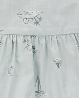 Baby 2-Piece Flutter Tank & Pull-On Short Set - Blue/White