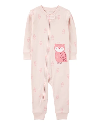 Baby 1-Piece Owl Print 100% Snug Fit Cotton Footless Pajamas