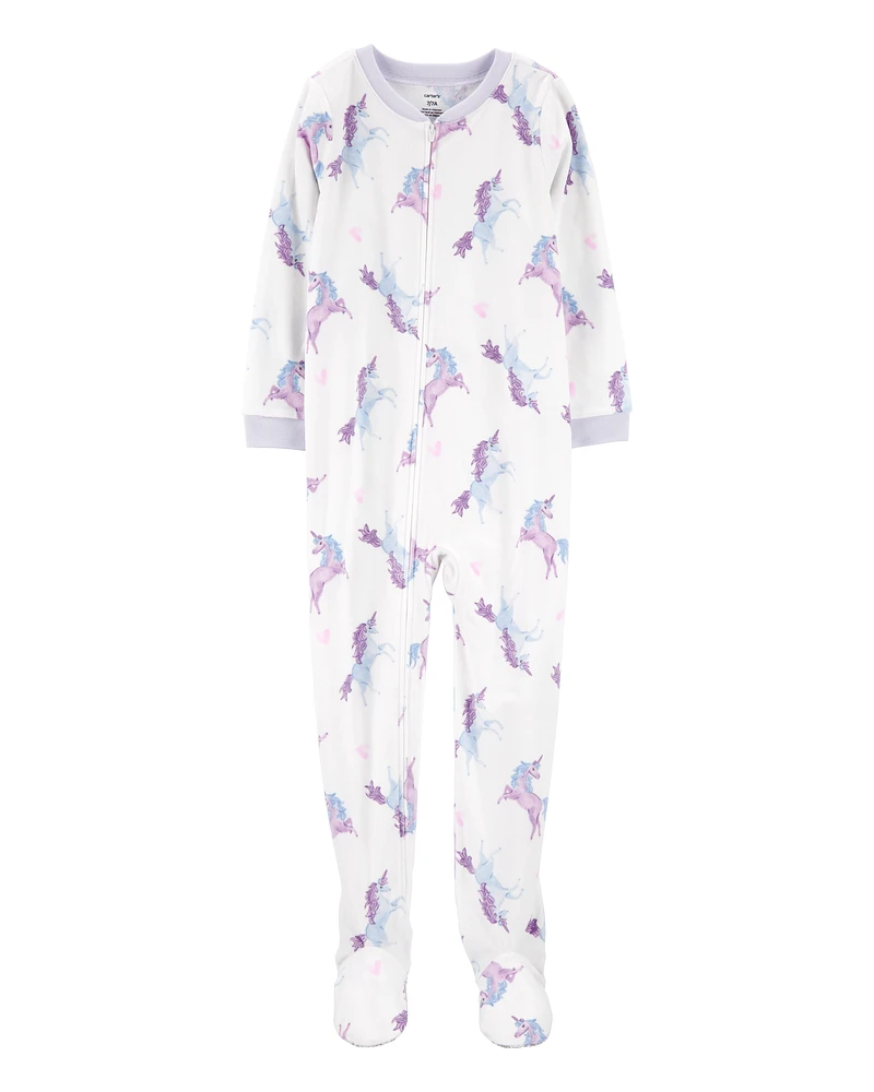 Kid 1-Piece Unicorn Fleece Footie Pyjamas