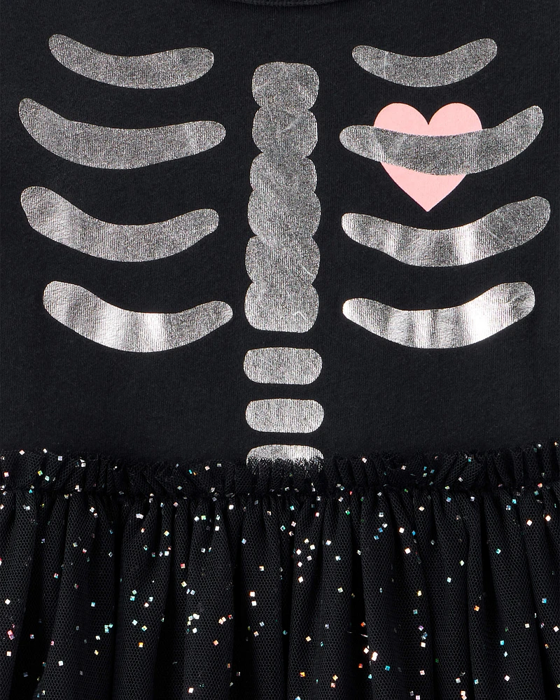 Toddler Halloween Skeleton Tulle Dress
