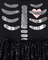 Toddler Halloween Skeleton Tulle Dress